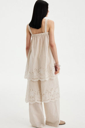 Embroidered Cutout Camisole Set-Up