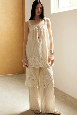 Embroidered Cutout Camisole Set-Up