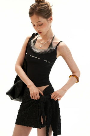 Embroidered Faux Three-Piece Camisole