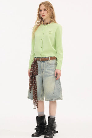 Embroidered Grape Wool Sweater