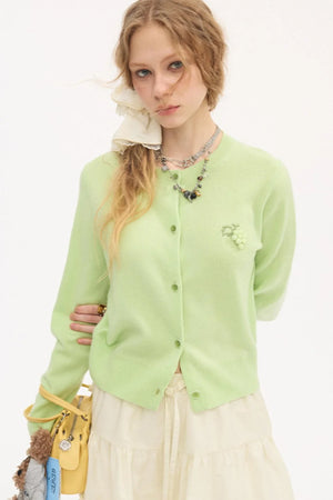 Embroidered Grape Wool Sweater