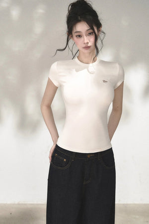 Embroidered Hollow Knit Top