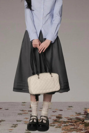 Embroidered Hollow-Out A-Line Skirt