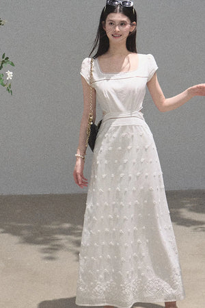 Embroidered Jacquard Lace Dress