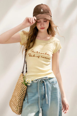Embroidered Knit Tee