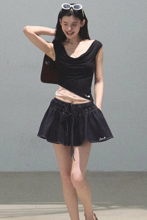 Embroidered Puffy A-Line Skirt