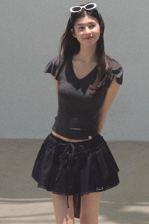 Embroidered Puffy A-Line Skirt