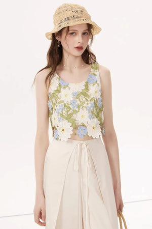 Embroidered Summer Camisole Top