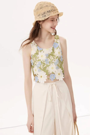 Embroidered Summer Camisole Top