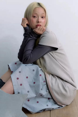 Embroidered Tie Neck Dress