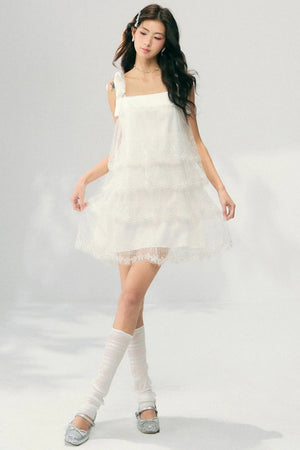 Embroidered Tulle Tiered Fairy Dress
