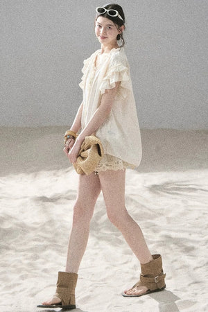 Embroidered V-Neck Blouse