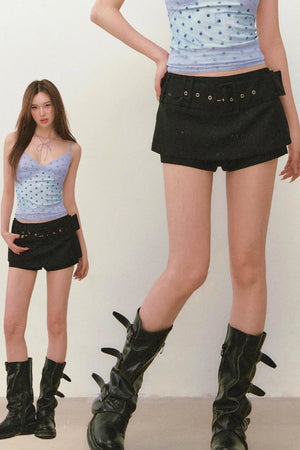 Embroidered Versatile Skirt Pants