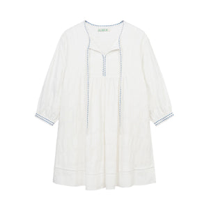 Embroidery White Streamer Dress