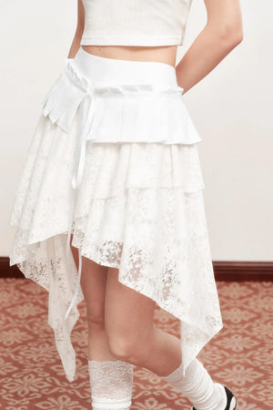 Emo Girl Goth White Short Skirt