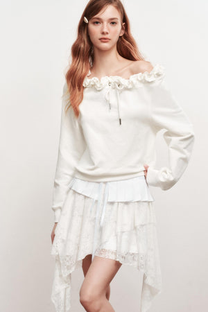 Emo Girl Goth White Short Skirt