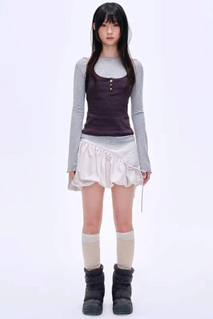 Energetic Patchwork Short Skirt