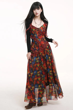 Ethereal Floral Halter Dress