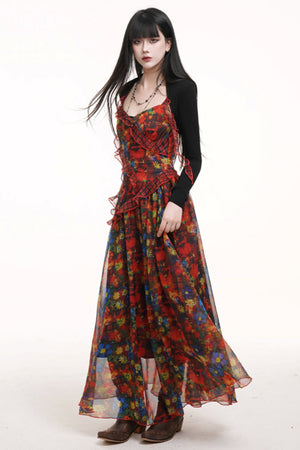 Ethereal Floral Halter Dress