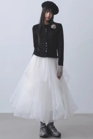 Ethereal White Mesh Skirt