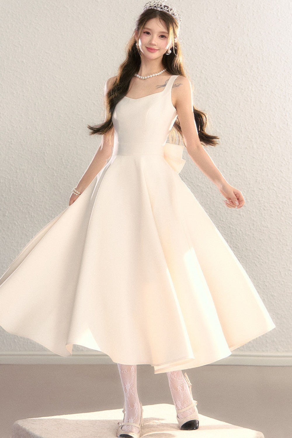 Exquisite French Spaghetti Strap Dress