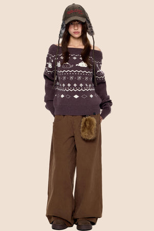 Fair Island Print Knit Sweater