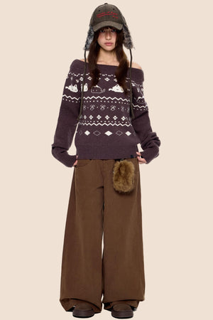 Fair Island Print Knit Sweater