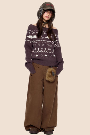 Fair Island Print Knit Sweater