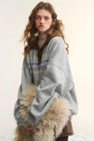 Fair Isle Hooded Top