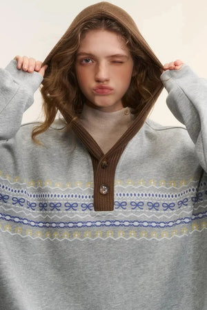 Fair Isle Hooded Top