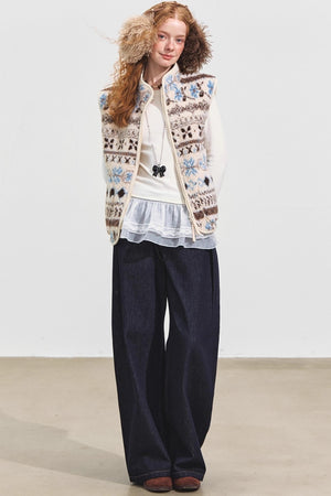 Fair Isle Jacquard Fleece Vest
