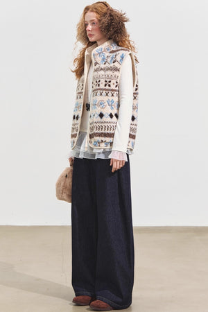 Fair Isle Jacquard Fleece Vest