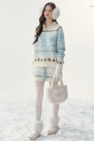 Fair Isle Mink Sweater Skirt Set-Up