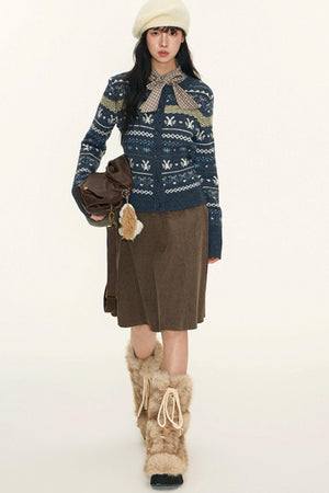Fair Isle Vintage Wool Cardigan Set-Up