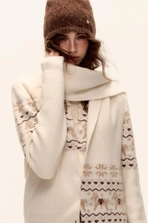 Fair Isle Wool Cardigan Set-Up