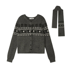 Fair Isle Wool Cardigan Set-Up