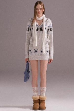 Fair Isle Woolen Skirt Set-Up