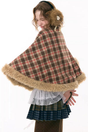 Fairy Tale Plaid Cape Coat
