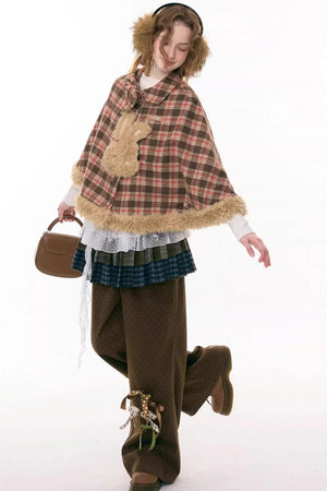 Fairy Tale Plaid Cape Coat