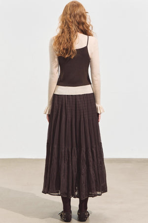 Fake Two Contrasting Lace-Up Top