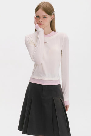 Fake Two Piece Base Layer Silk Top