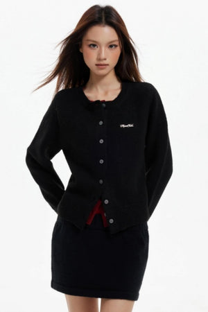 Fake Two-Piece Contrasting Knitted Cardigan