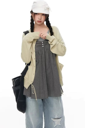 Fake Two-Piece Cotton Top