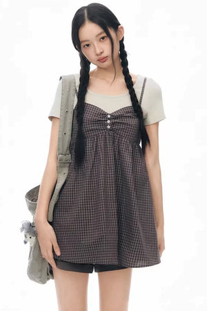 Fake Two-Piece Cotton Top