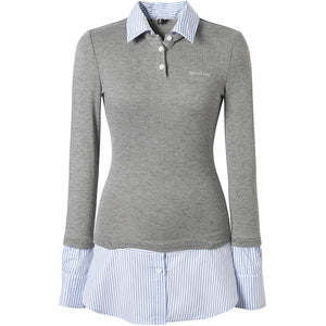 Fake Two-Piece Preppy Knit Sweater