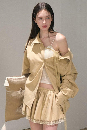 Fantasy Season Sling-Shoulder Shirt Skirt Set-Up