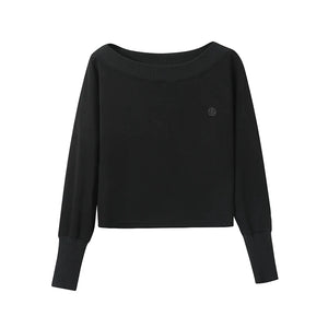 Fashion Oblique Shoulder Tops Set-Up