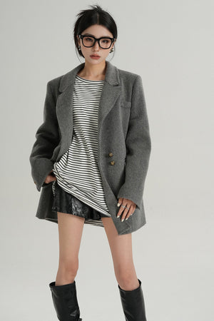 Fashionable Tweed Belted Jacket