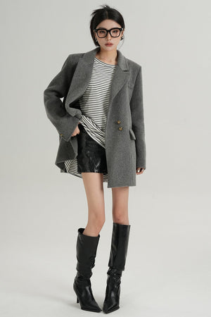 Fashionable Tweed Belted Jacket