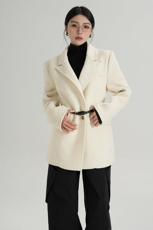 Fashionable Tweed Belted Jacket